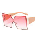 big rectangle One piece 2020 new arrivals unique fashion shades custom designer luxury metal plastic sunglasses women 76608